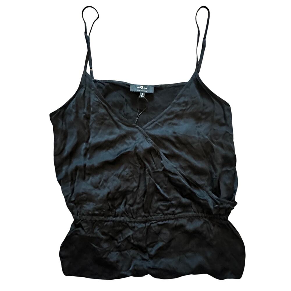 NWT 7 FOR ALL MANKIND Flowy Crop Top Tank Top Size S Classic Glam Luxe Modern